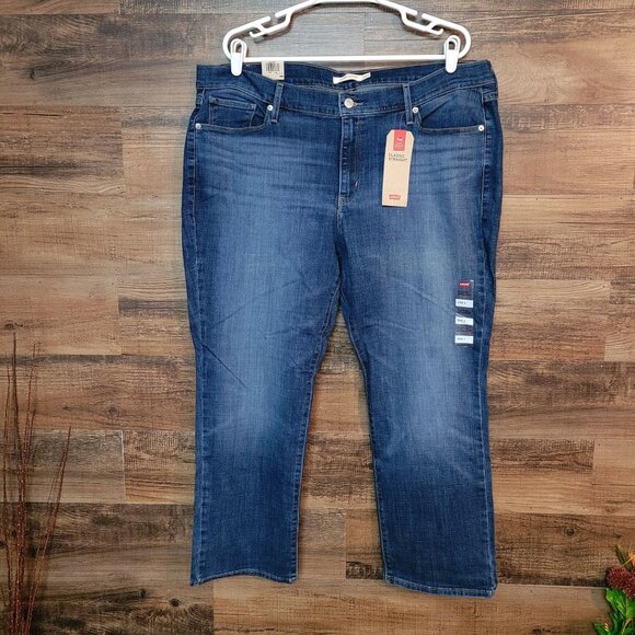 Levi's Jeans Womens 20 WS Sculpt Classic Straight Leg Mid Rise NWT Western Blue - Picture 1 of 11